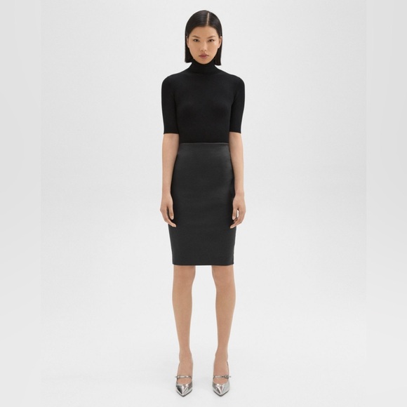 Black Pencil Wool Skirt Pencil Cut Skirt Online Theory Skinny